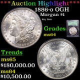 *HIGHLIGHT OF ENTIRE AUCTION* PCGS 1886-o OGH Morgan Dollar $1 Graded ms64 BY PCGS (fc)