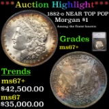 *HIGHLIGHT OF NIGHT* 1882-o NEAR TOP POP Morgan Dollar $1 Graded ms67+ BY SEGS (fc)