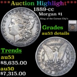 ***Auction Highlight*** 1889-cc Morgan Dollar $1 Graded au53 details By SEGS (fc)