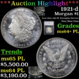 ***Auction Highlight*** 1921-d Morgan Dollar $1 Graded ms64+ PL By SEGS (fc)