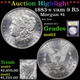 ***Auction Highlight*** 1883-s vam 9 R5 Morgan Dollar $1 Graded Select Unc By USCG (fc)