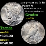 1935-p vam 1A I3 R5 Peace Dollar $1 Grades Select+ Unc