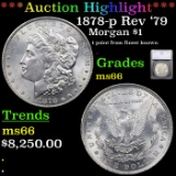 ***Auction Highlight*** 1878-p Rev '79 Morgan Dollar $1 Graded ms66 By SEGS (fc)