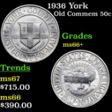 1936 York Old Commem Half Dollar 50c Grades GEM++ Unc