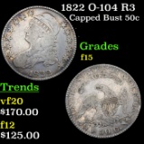 1822 O-104 R3 Capped Bust Half Dollar 50c Grades f+