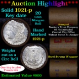 ***Auction Highlight*** Full solid date 1921-p Morgan silver $1 roll, 20 coins (fc)