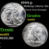 1944-p Walking Liberty Half Dollar 50c Grades GEM Unc