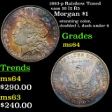 1883-p Rainbow Toned vam 16 I2 R5 Morgan Dollar $1 Grades Choice Unc