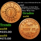 1863 IOU 1 Cent F-NY-630-AT-4a R4 Civil War Token 1c Grades Choice AU/BU Slider