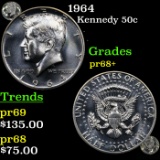 Proof 1964 Kennedy Half Dollar 50c Grades GEM++ Proof