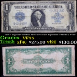 1923 $1 large size Blue Seal Silver Certificate, Signatures of Woods & White Grades vf+