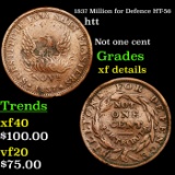 1837 Million for Defence HT-56 Hard Times Token 1c Grades xf details