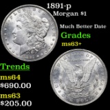 1891-p Morgan Dollar $1 Grades Select+ Unc