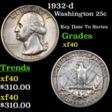 1932-d Washington Quarter 25c Grades xf