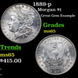 1889-p Morgan Dollar $1 Grades GEM Unc