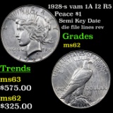 1928-s vam 1A I2 R5 Peace Dollar $1 Grades Select Unc