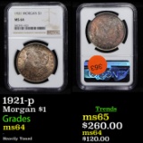 NGC 1921-p Morgan Dollar $1 Graded ms64 By NGC
