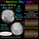 ***Auction Highlight*** Full solid date 1921-p Morgan silver $1 roll, 20 coins (fc)