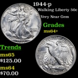 1944-p Walking Liberty Half Dollar 50c Grades Choice+ Unc