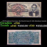 US Fractional Currency 50c Fourth Issue fr-1374 Abraham Lincoln Grades vf++