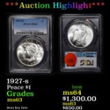 ***Auction Highlight*** PCGS 1927-s Peace Dollar $1 Graded ms63 By PCGS (fc)