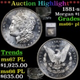 ***Auction Highlight*** 1881-s Morgan Dollar $1 Graded ms66+ pl By SEGS (fc)