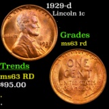 1929-d Lincoln Cent 1c Grades Select Unc RD