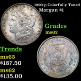 1890-p Colorfully Toned Morgan Dollar $1 Grades Select Unc