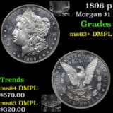 1896-p Morgan Dollar $1 Grades Select Unc+ DMPL