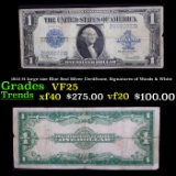 1923 $1 large size Blue Seal Silver Certificate, Signatures of Woods & White Grades vf+