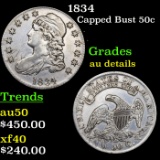 1834 Capped Bust Half Dollar 50c Grades AU Details