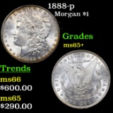 1888-p Morgan Dollar $1 Grades GEM+ Unc