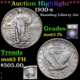 ***Auction Highlight*** 1930-s Standing Liberty Quarter 25c Graded Select Unc FH By USCG (fc)