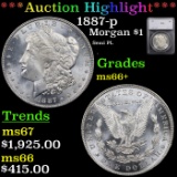 ***Auction Highlight*** 1887-p Morgan Dollar $1 Graded ms66+ By SEGS (fc)