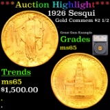 ***Auction Highlight*** 1926 Sesqui Gold Commem $2 1/2 Graded ms65 By SEGS (fc)