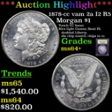 ***Auction Highlight*** 1878-cc vam 2a I2 R5 Morgan Dollar $1 Graded Choice+ Unc By USCG (fc)