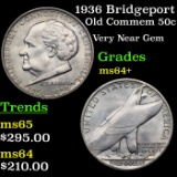 1936 Bridgeport Old Commem Half Dollar 50c Grades Choice+ Unc