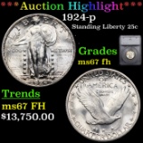 ***Auction Highlight*** 1924-p Standing Liberty Quarter 25c Graded ms67 fh By SEGS (fc)