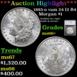 ***Auction Highlight*** 1885-o vam 24 I2 R4 Morgan Dollar $1 Graded ms66+ By SEGS (fc)