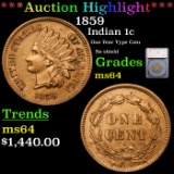 ***Auction Highlight*** 1859 Indian Cent 1c Graded ms64 By SEGS (fc)