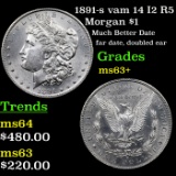 1891-s vam 14 I2 R5 Morgan Dollar $1 Grades Select+ Unc