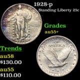 1928-p Standing Liberty Quarter 25c Grades Chouce AU+