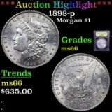 ***Auction Highlight*** 1898-p Morgan Dollar $1 Graded GEM+ Unc By USCG (fc)