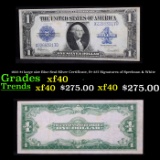 1923 $1 large size Blue Seal Silver Certificate, Fr-237 Signatures of Speelman & White Grades xf