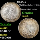 1945-s Walking Liberty Half Dollar 50c Grades GEM+ Unc