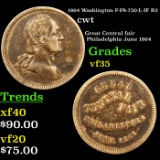 1864 Washington F-PA-750-L-IF R3 Civil War Token 1c Grades vf++