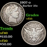 1907-o Barber Quarter 25c Grades vf+