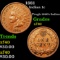 1881 Indian Cent 1c Grades xf