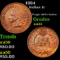 1884 Indian Cent 1c Grades Choice AU