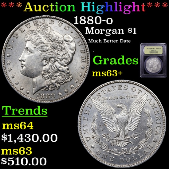 ***Auction Highlight*** 1880-o Morgan Dollar $1 Graded Select+ Unc By USCG (fc)